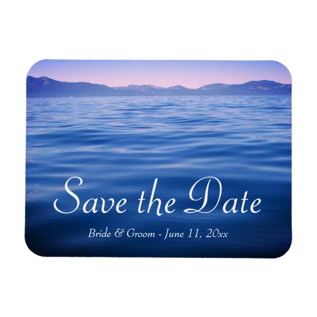 Rosa und Blauer See Tahoe Foto Save the Date Magnet (Horizontal)