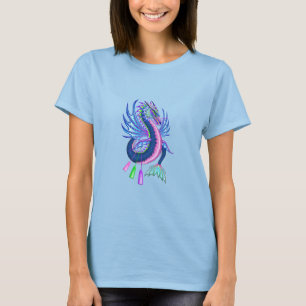 Rosa und Blauer Wasserdrache T-Shirt