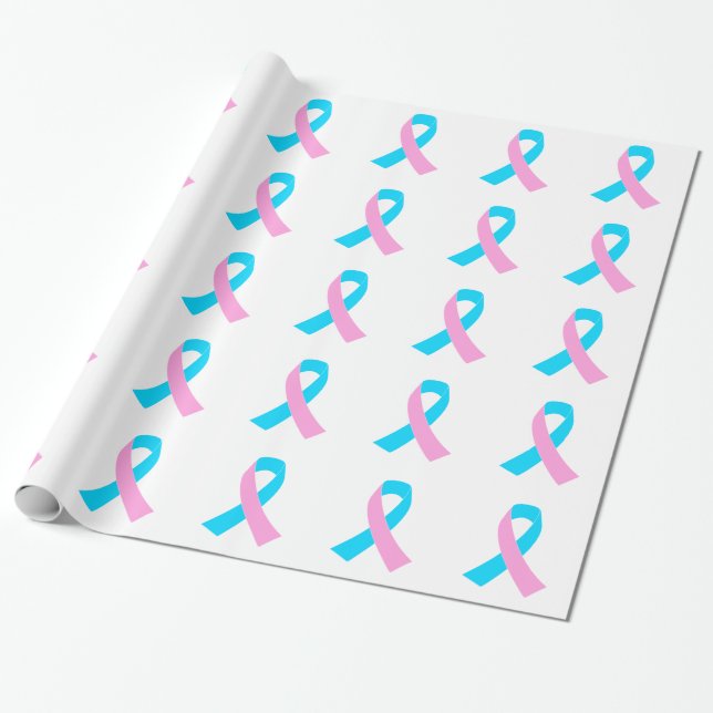 Rosa und blaues Band-Bewusstsein Geschenkpapier (Ungerollt)