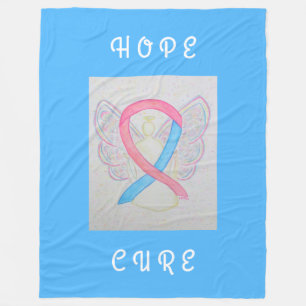 Rosa und blaues Bewusstsein Ribbon Angel Chemo Bla Fleecedecke