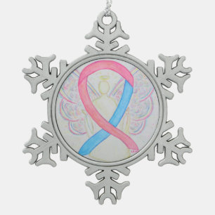Rosa und blaues Bewusstsein Ribbon Engel Ornament