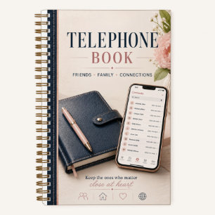 Rosa und Blaues Damen-Telefonbuch Notizbuch