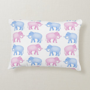 Rosa und blaues Elefant-Geschlecht decken auf Dekokissen