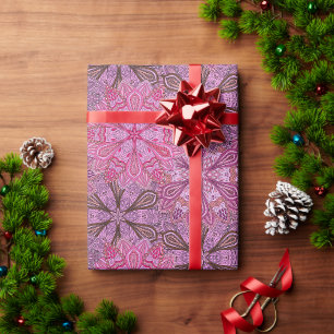 Rosa und blaues farbenfrohes Mandala-Muster Geschenkpapier