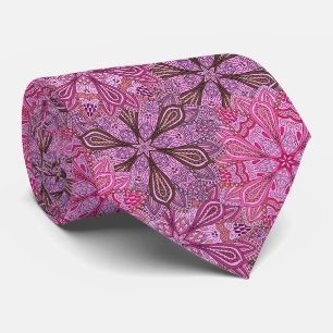 Rosa und blaues farbenfrohes Mandala-Muster Krawatte