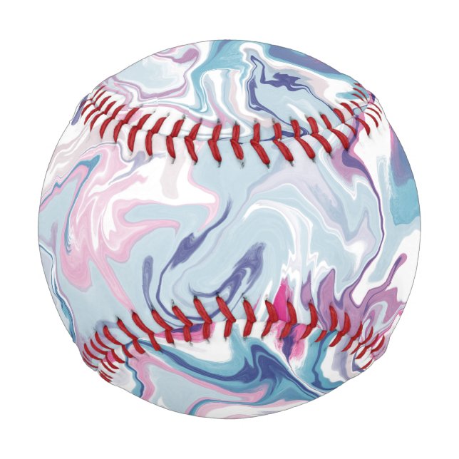 Rosa und blaues, flüssiges Acryl Baseball (Vorderseite)