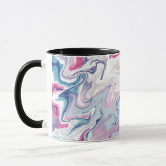 Rosa und blaues, flüssiges Acryl Tasse