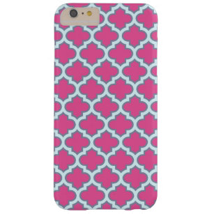 Rosa-und blaues Girly Quatrefoil Muster-Trendy Barely There iPhone 6 Plus Hülle