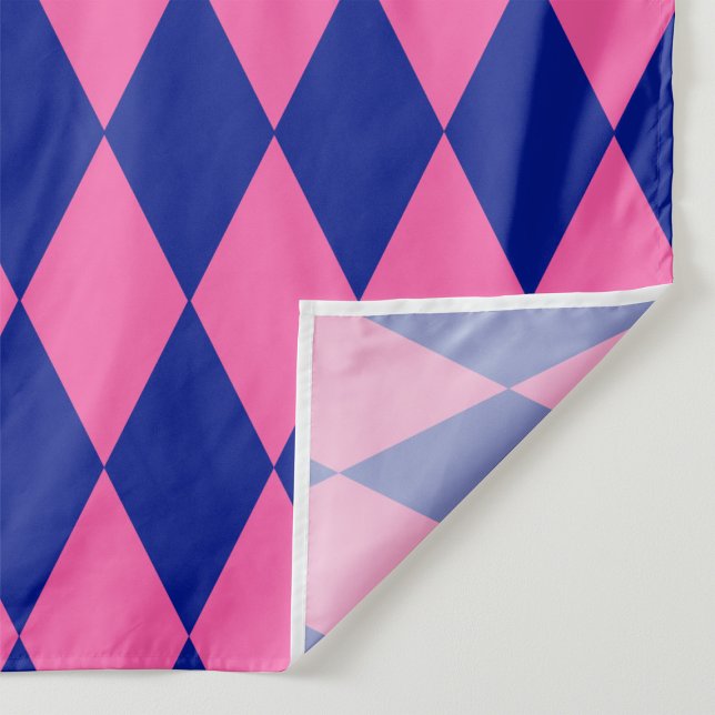 Rosa und Blaues Harlekin-Karuomuster Design  Stoff (Von Creator hochgeladen)