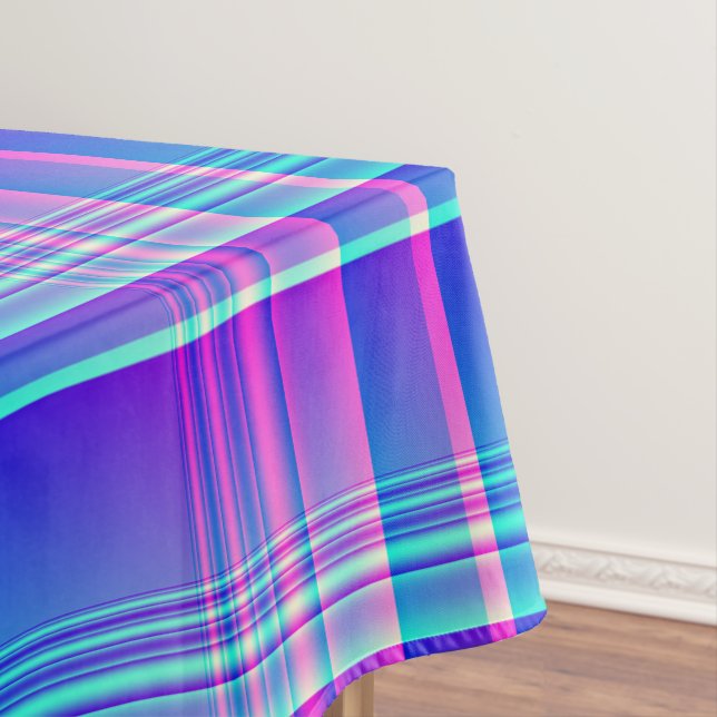 Rosa und blaues kariertes Checkered Tischdecke (Beispiel)