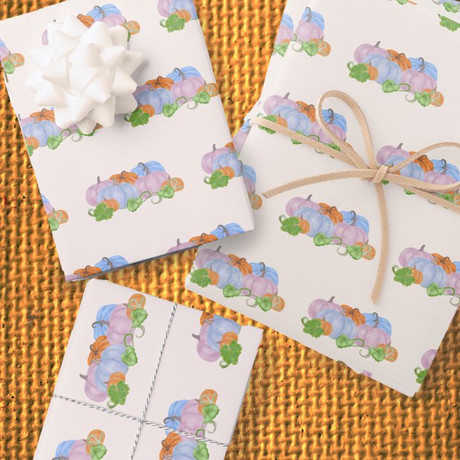 Rosa und blaues Kürbisgeschlecht verraten Geschenk Geschenkpapier Set (Von Creator hochgeladen)