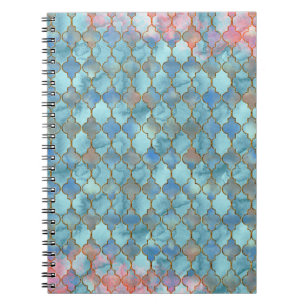 Rosa und blaues marokkanisches Muster Notizblock