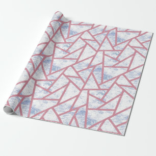 Rosa und blaues Mosaikmuster Geschenkpapier