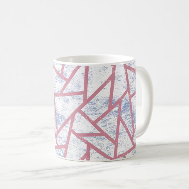 Rosa und blaues Mosaikmuster Kaffeetasse (VorderseiteRechts)