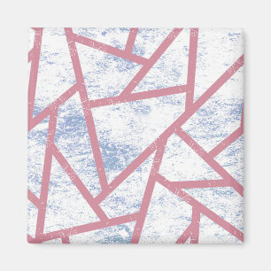 Rosa und blaues Mosaikmuster Magnet