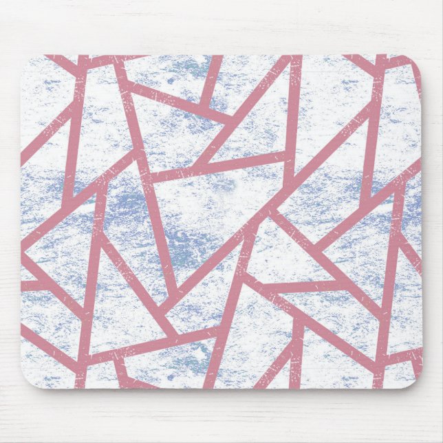 Rosa und blaues Mosaikmuster Mousepad (Vorne)