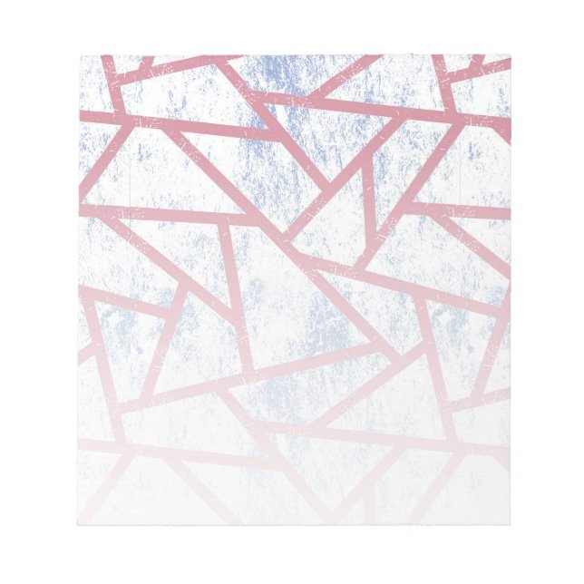Rosa und blaues Mosaikmuster Notizblock (Vorderseite)