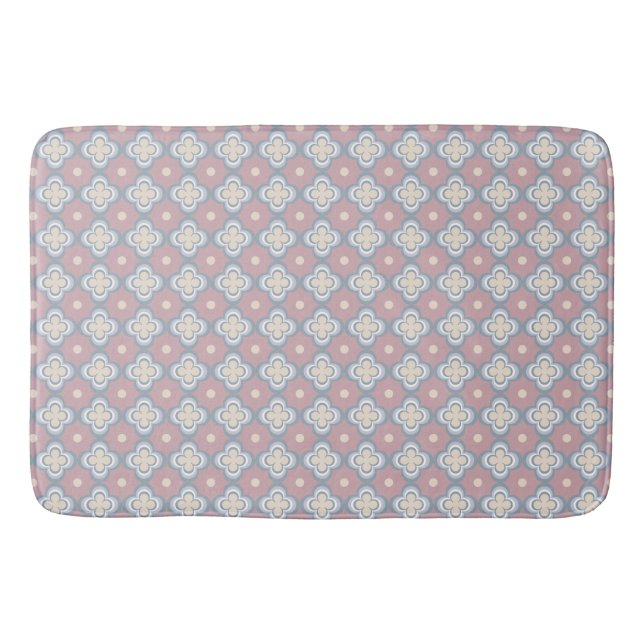 Rosa und blaues Muster Badematte (Vorderseite)