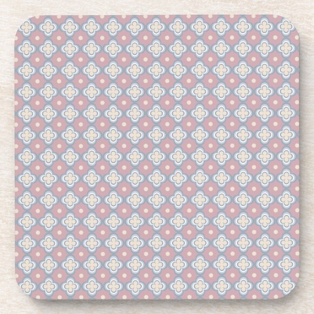 Rosa und blaues Muster Getränkeuntersetzer (Vorderseite)