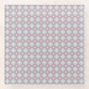 Rosa und blaues Muster Glasuntersetzer