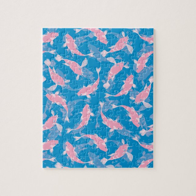 Rosa und blaues Muster - Koi Fish Puzzle (Vertikal)