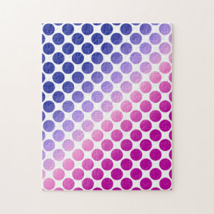 Rosa und blaues Ombre-Kreismuster Puzzle