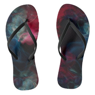 Rosa und blaues Rauch abstrakt Flip Flops