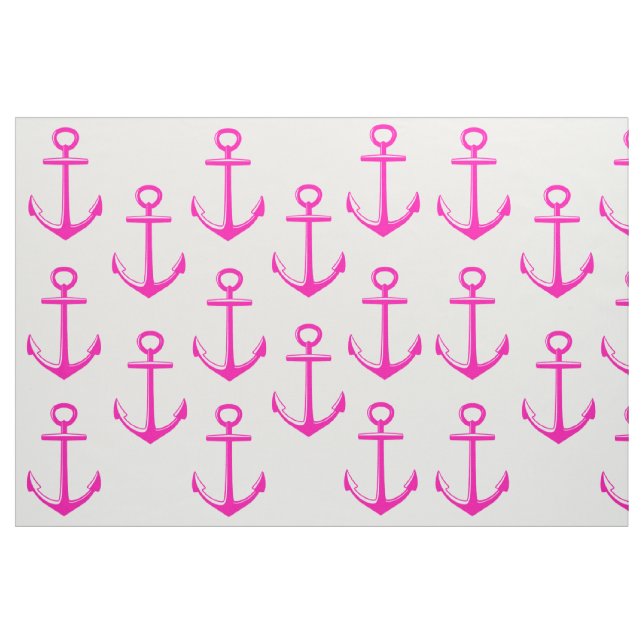 Rosa und blaues Seematerial - rosa Anker Stoff (Fat Quarter (45,7 x 55,9 cm))