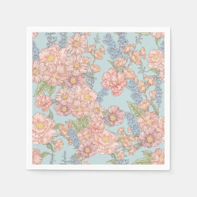 Rosa und blaues Shabby Chic Serviette (Vorderseite)