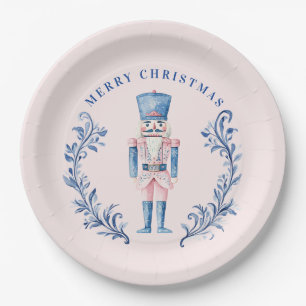 Rosa und blaues Wappen Nutcracker Pappteller