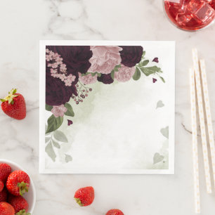 Rosa und Blume Serviette