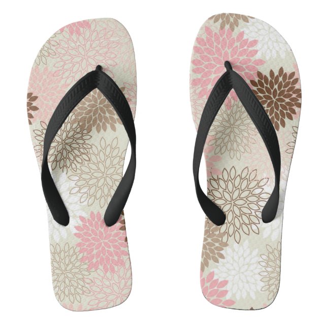 rosa und braun-mattes Muster Flip Flops (Fußbett)