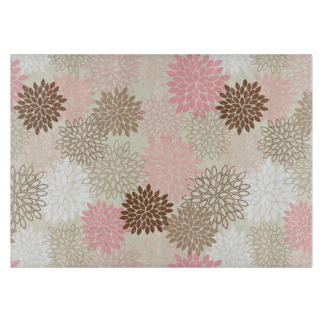 rosa und braun-mattes Muster Schneidebrett (Vorderseite)
