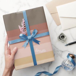 Rosa und braun modern gestreift geschenkpapier