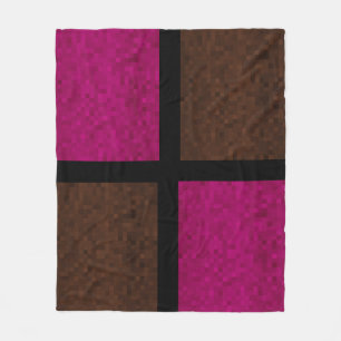 rosa und braun mosaikfarbene Blöcke, Fleecedecke