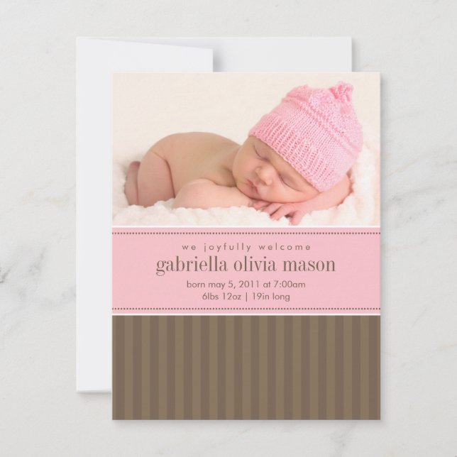 Rosa und Braun | Streifen Ankündigung (Vorderseite)