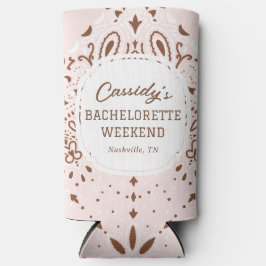 Rosa und braun Western Junggeselinnen-Abschied Selters Dosenkühler