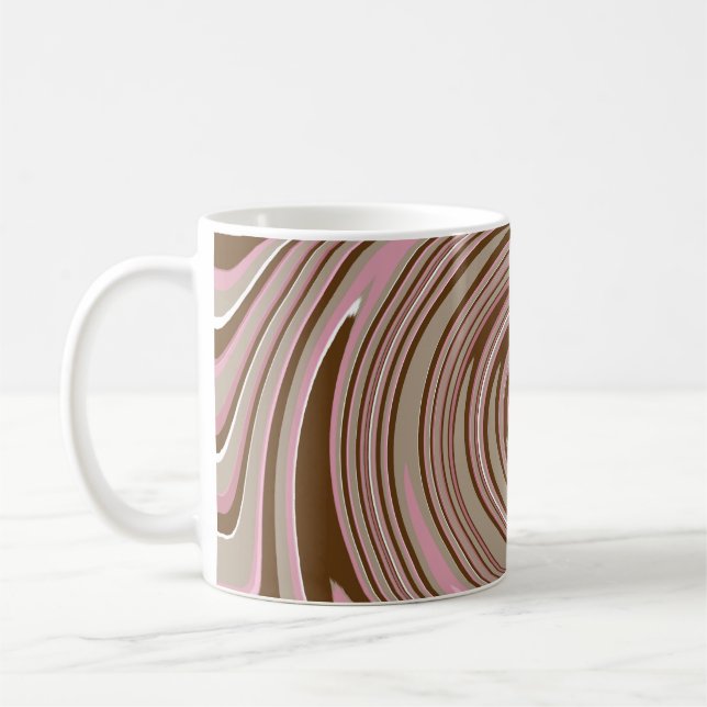 Rosa und braun wirbelfarbenes Muster Kaffeetasse (Links)