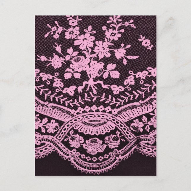 Rosa und braune Blumenlatte Postkarte (Vorderseite)