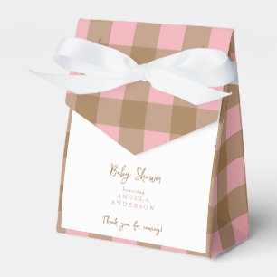 Rosa und braune Gingham-Dankeschön-Box für die Bab Geschenkschachtel