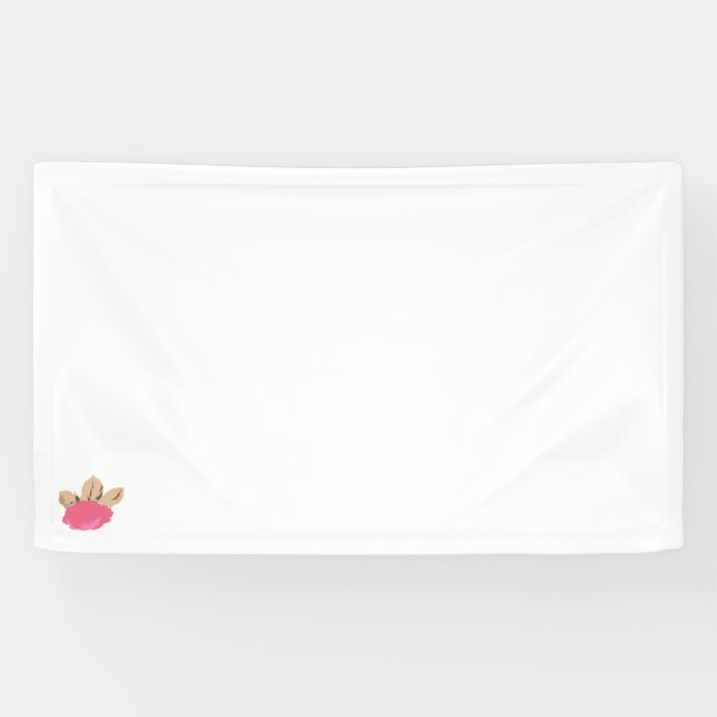 Rosa und braune Illustration Vinyl Banner (Horizontal)
