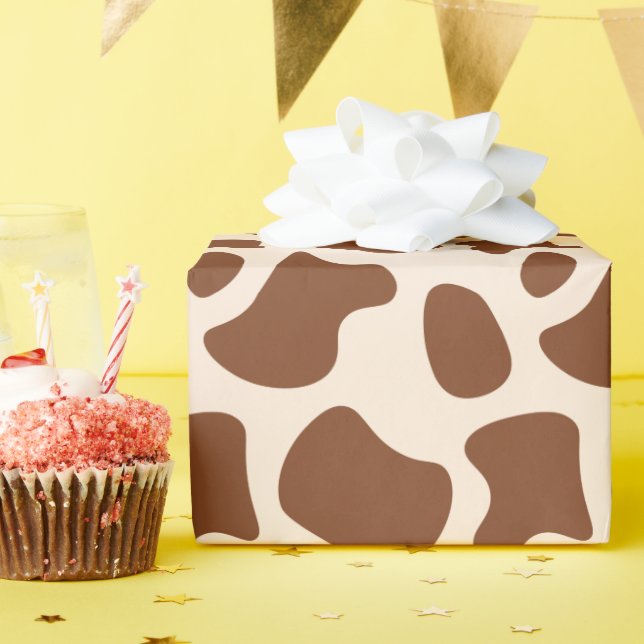 Rosa und braune Kuh Geschenkpapier (Geburtstagsparty)