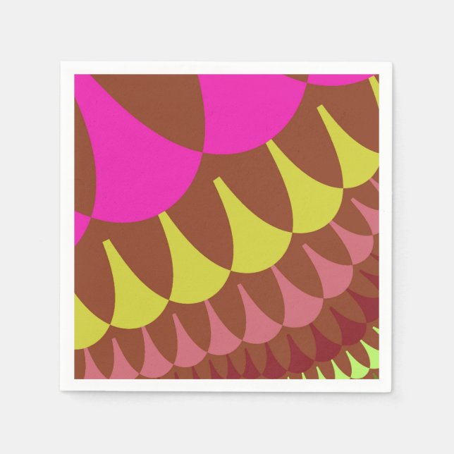Rosa und braune Schuppen Serviette (Vorderseite)