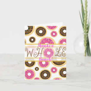 Rosa und braune Streusel-Donuts Moderne Dankeskart Dankeskarte