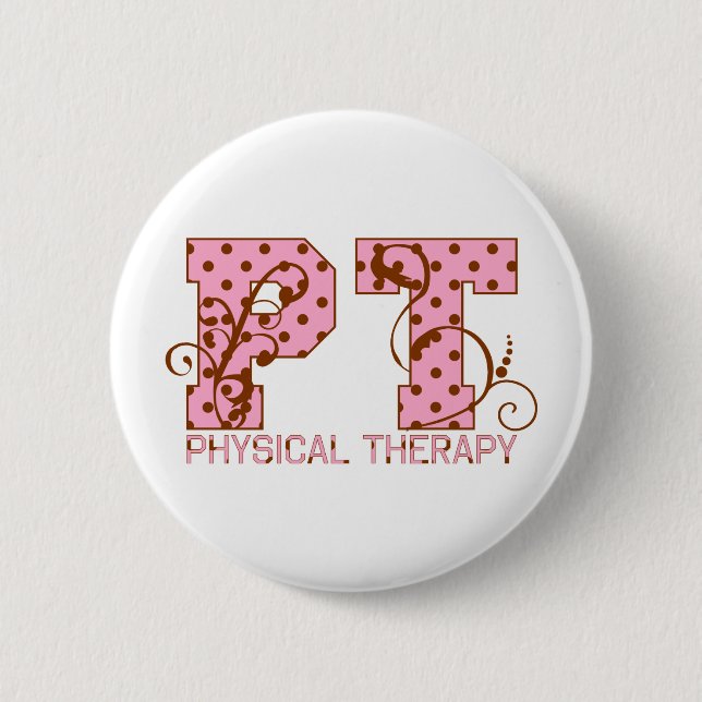 rosa und braune Tupfen Pints Button (Vorderseite)