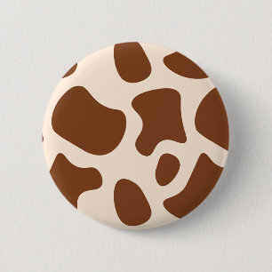 Rosa und brauner Kuhdruck Button