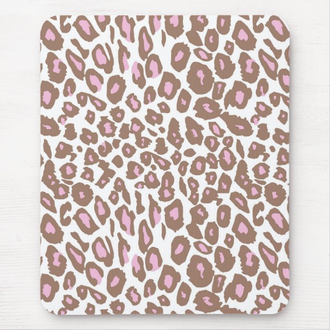 Rosa und Brown-Leopard-Druck Mousepad (Vorne)