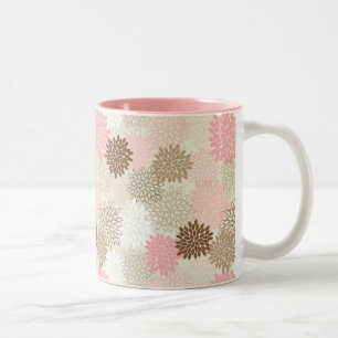 Rosa-und Brown-Mama-Muster Zweifarbige Tasse