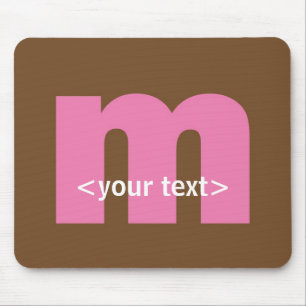 Rosa und Brown-Monogramm - Buchstabe M Mousepad