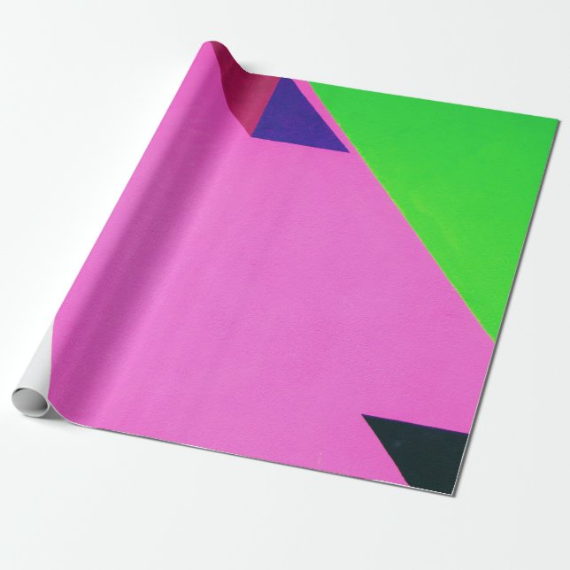 Rosa und bunte abstrakte Kunst Geschenkpapier (Ungerollt)